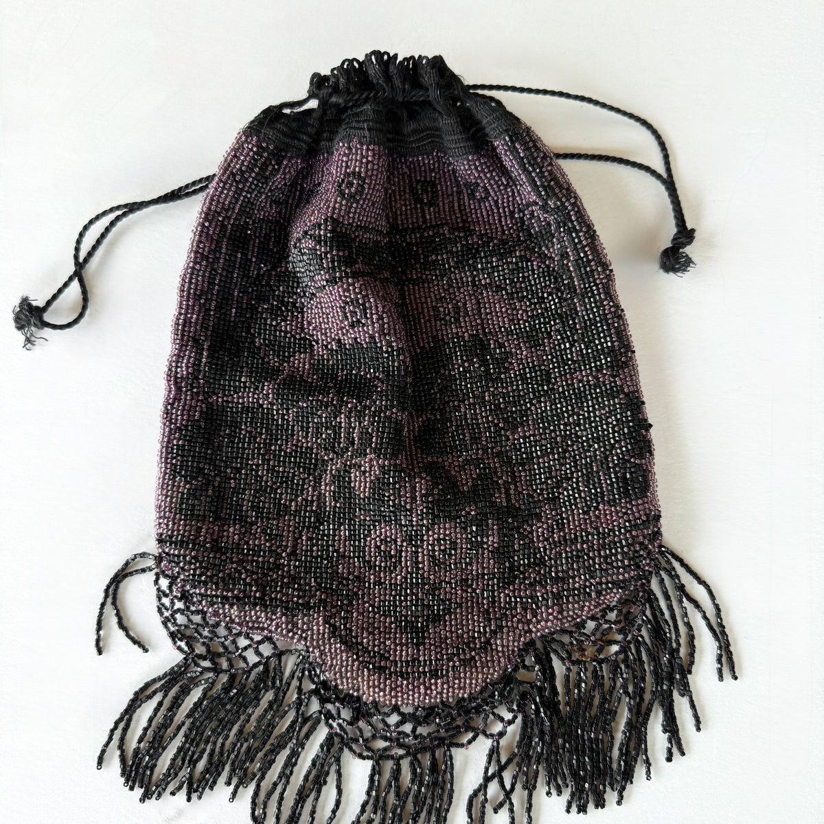 Vintage Beaded Fringe Bag