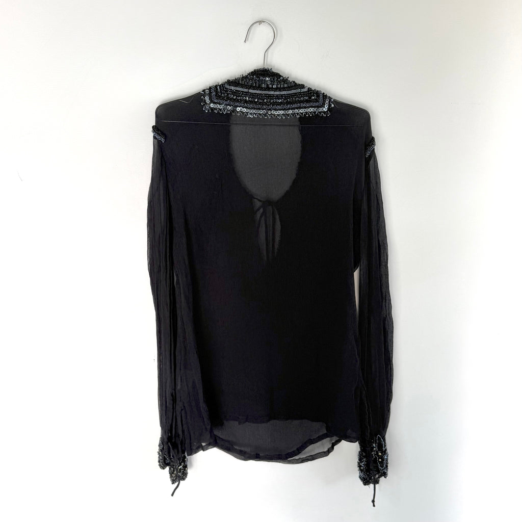 Vintage Just Cavalli Sheer Beaded Silk Tunic