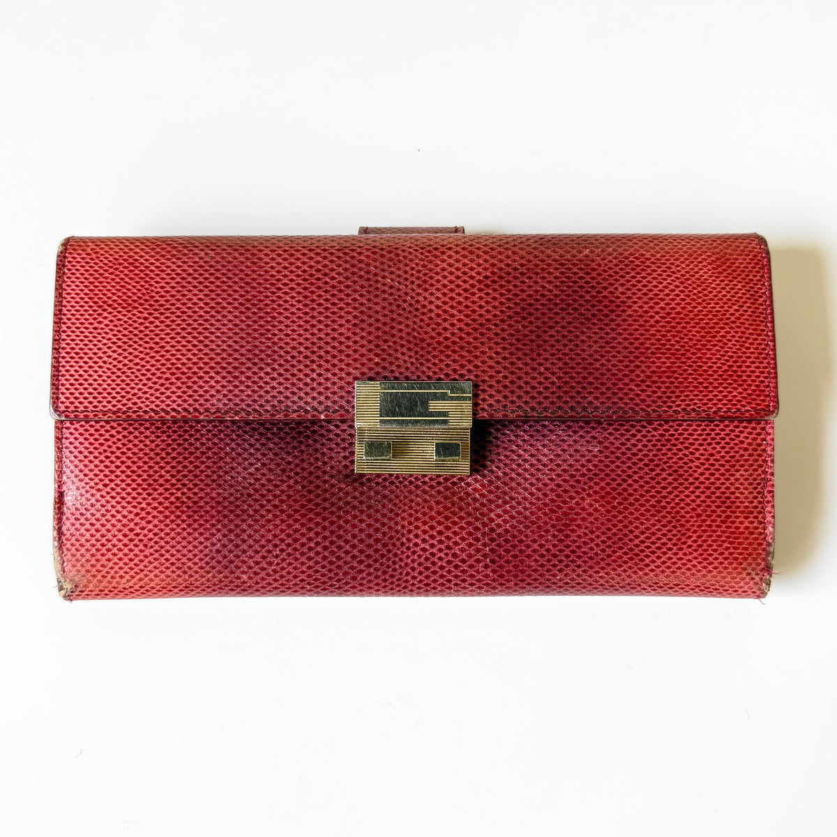 90’s Gucci Red Leather Continental Wallet