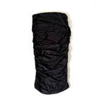 Vintage Vivienne Tam Black Ruched Strapless Midi Dress