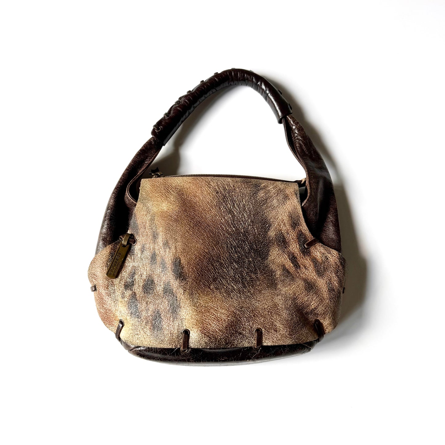 Vintage Roberto Cavalli Leopard Leather Shoulder Bag
