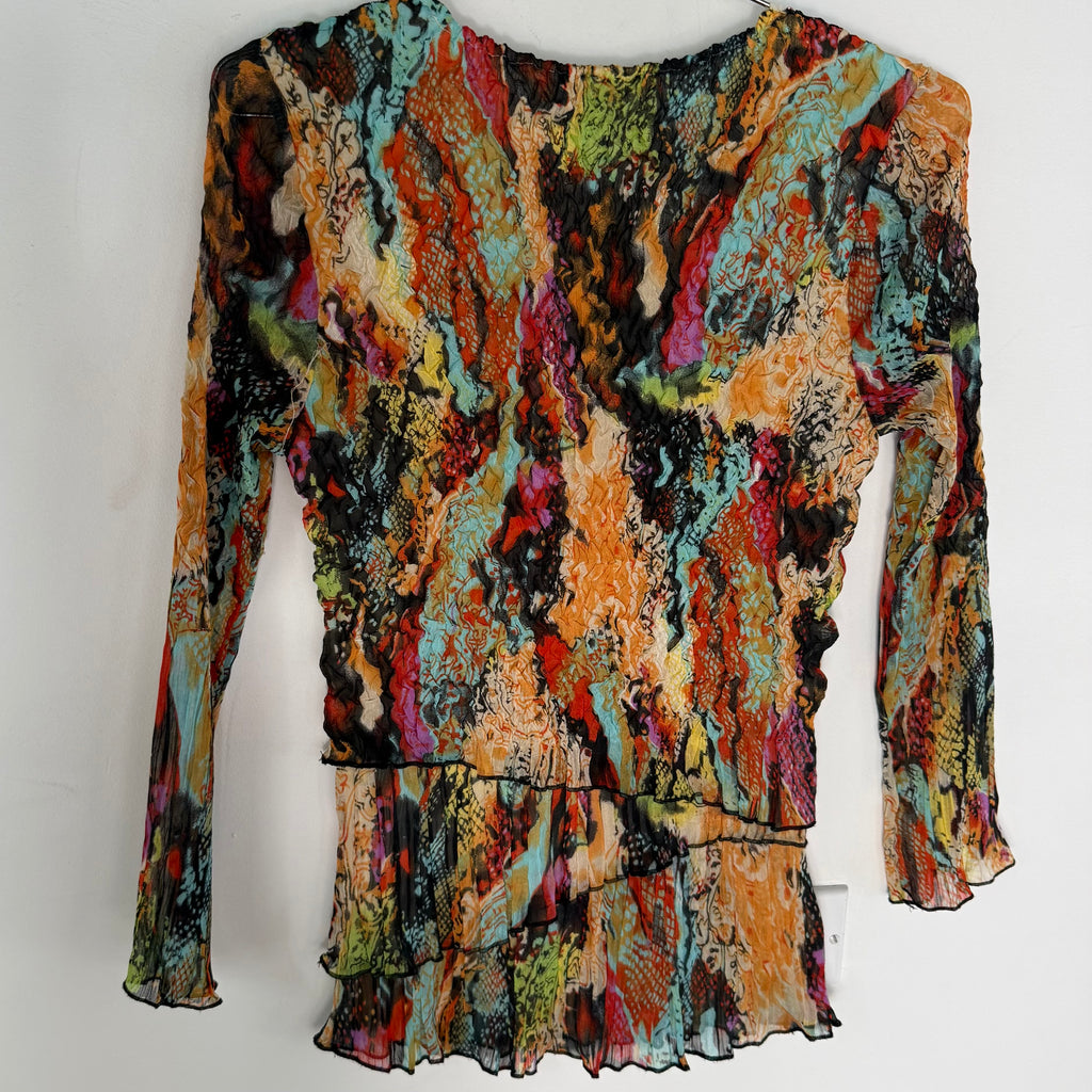 Alberto Makali Sheer Mesh Beaded Top