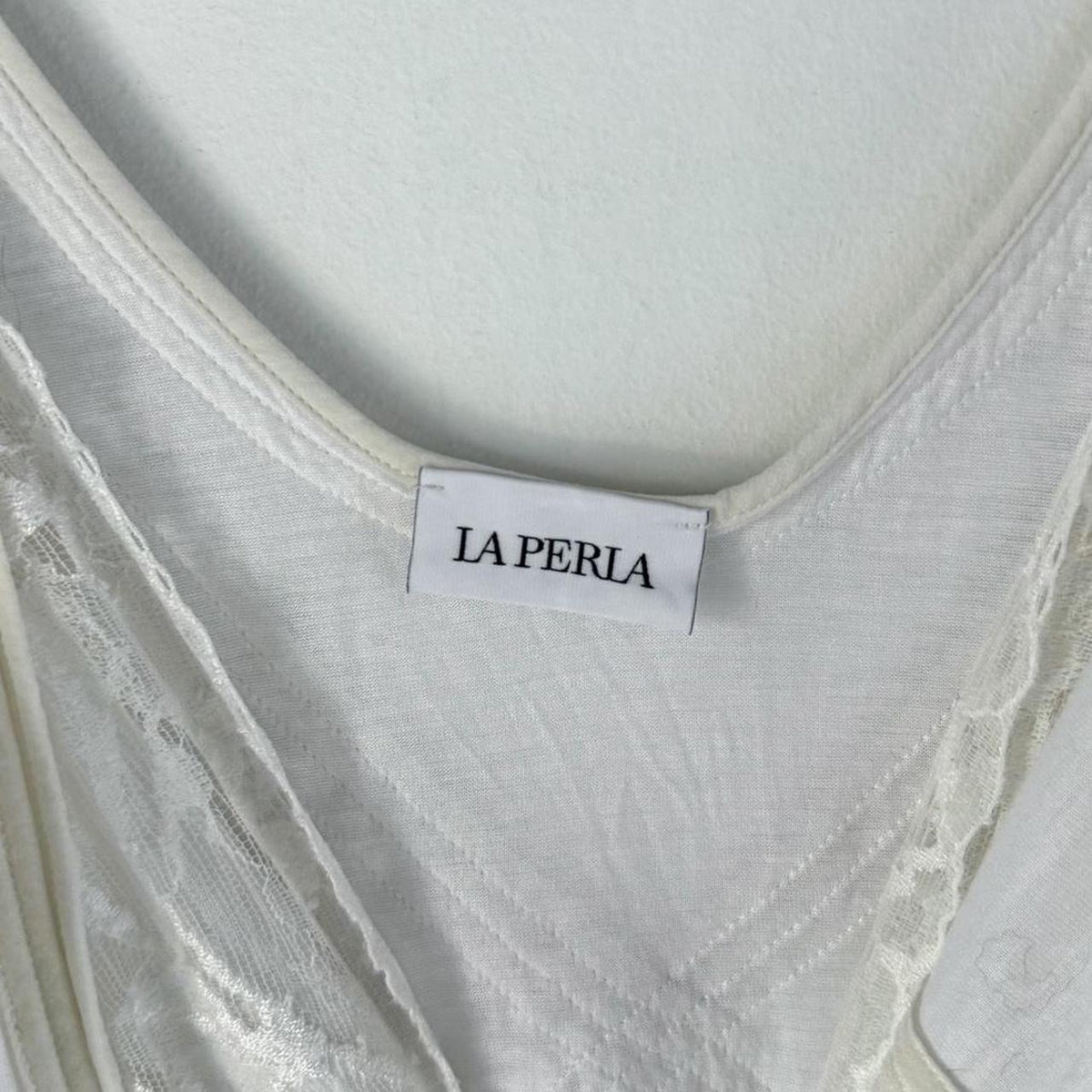 Vintage La Perla White Lace Midi Slip Dress