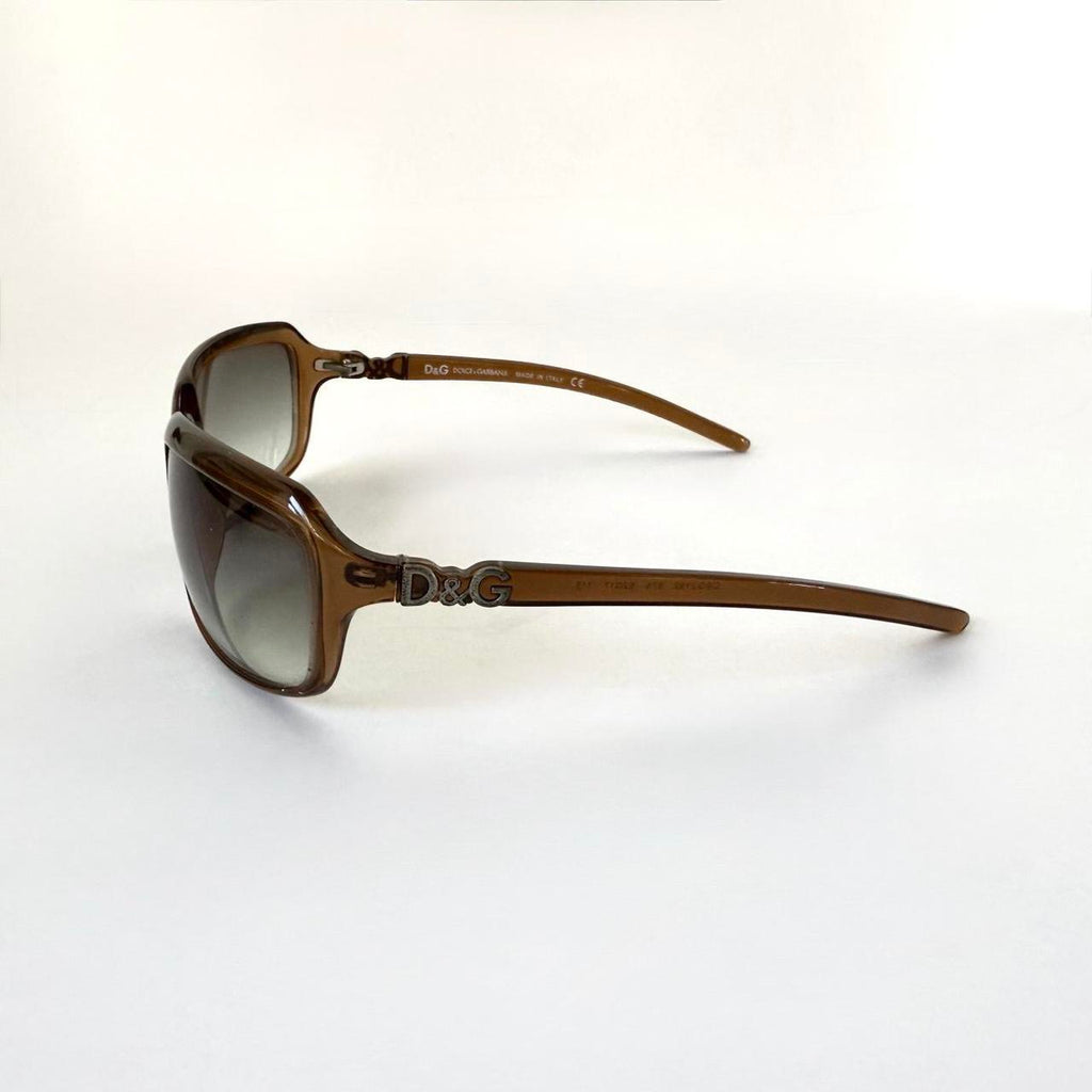 Vintage Dolce & Gabbana Brown Slim Rectangle Sunglasses