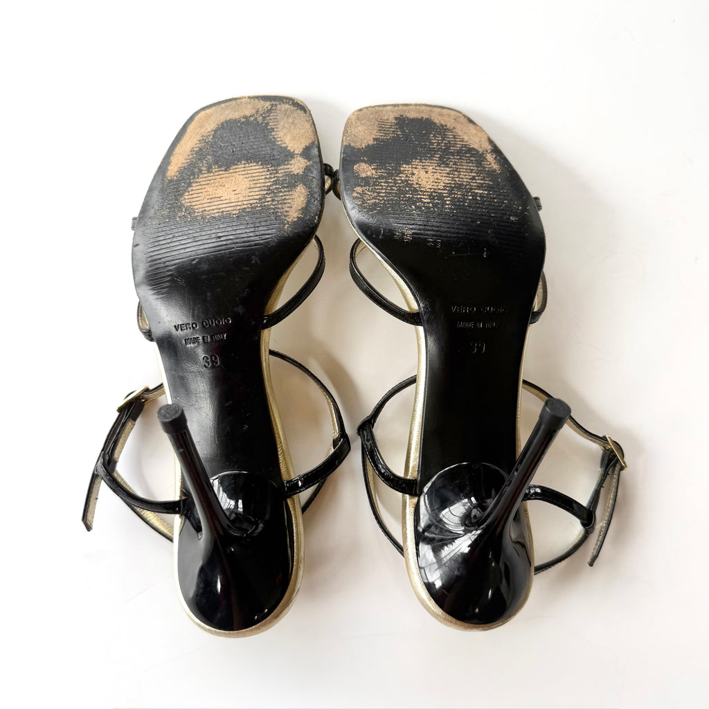 Vintage Dolce & Gabbana Black Minimalist Strappy Heels