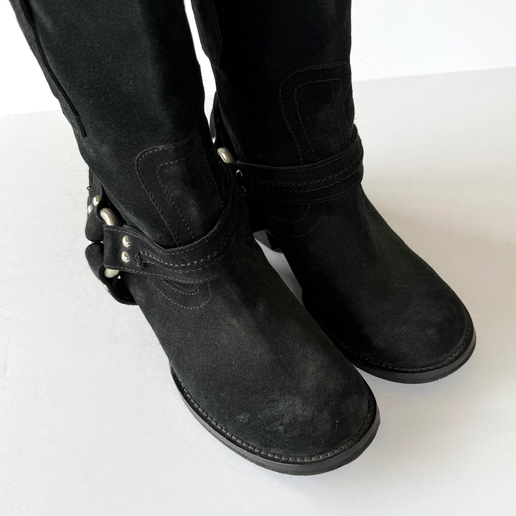 Vintage Giuseppe Zanotti Suede Harness Boots (39)