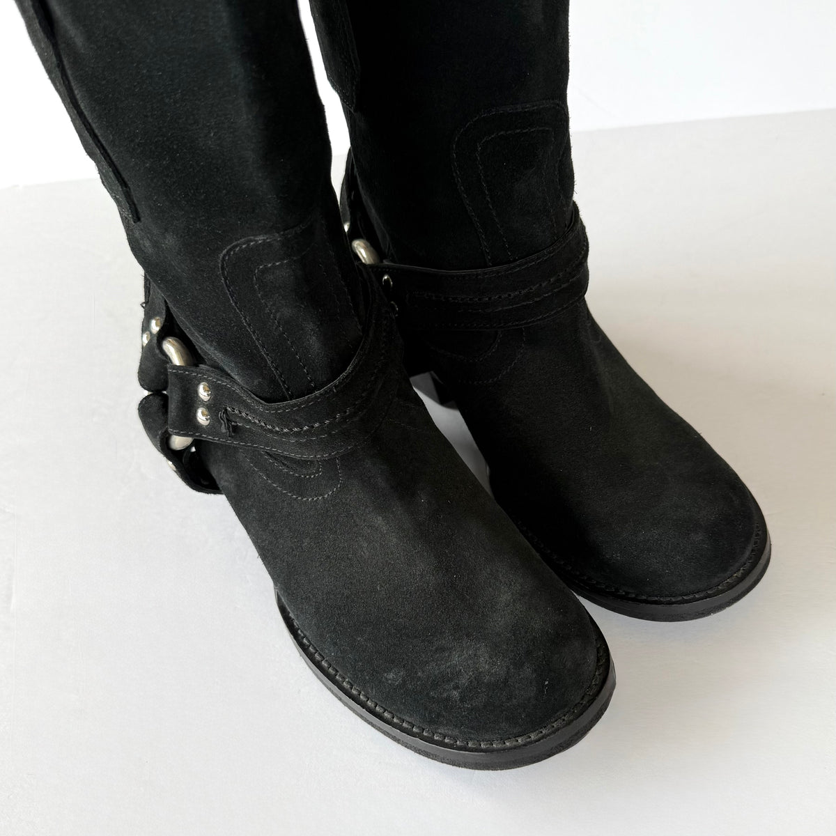 Vintage Giuseppe Zanotti Suede Harness Boots (39)