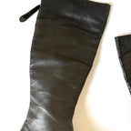 Vintage Jimmy Choo Black Leather Knee High Boots (37.5)