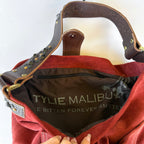 Vintage Tylie Malibu Red Suede Studded Hobo Bag