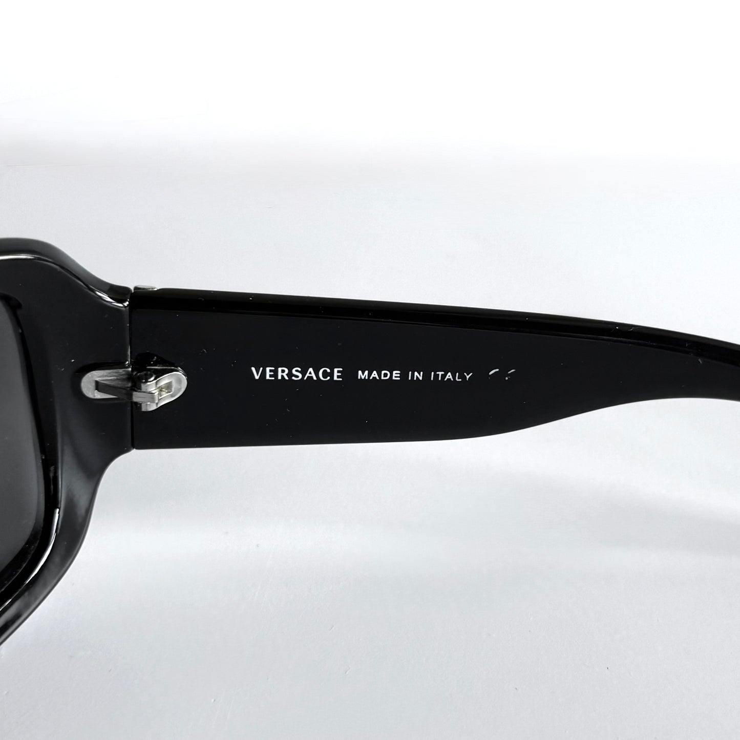Vintage Versace Black Oversized Shield Sunglasses
