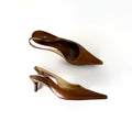 Giuseppe Zanotti Pointed Toe Slingback Kitten Heels (37.5)