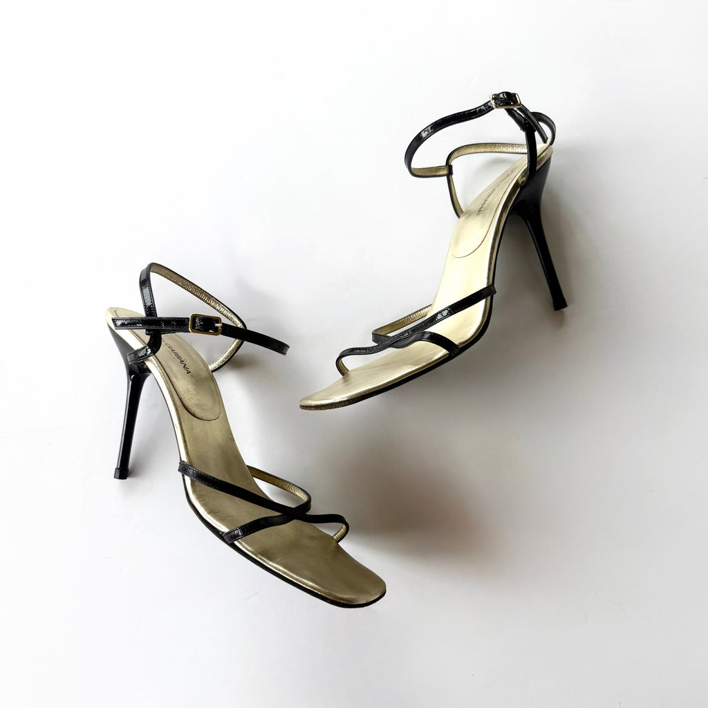 Vintage Dolce & Gabbana Black Minimalist Strappy Heels