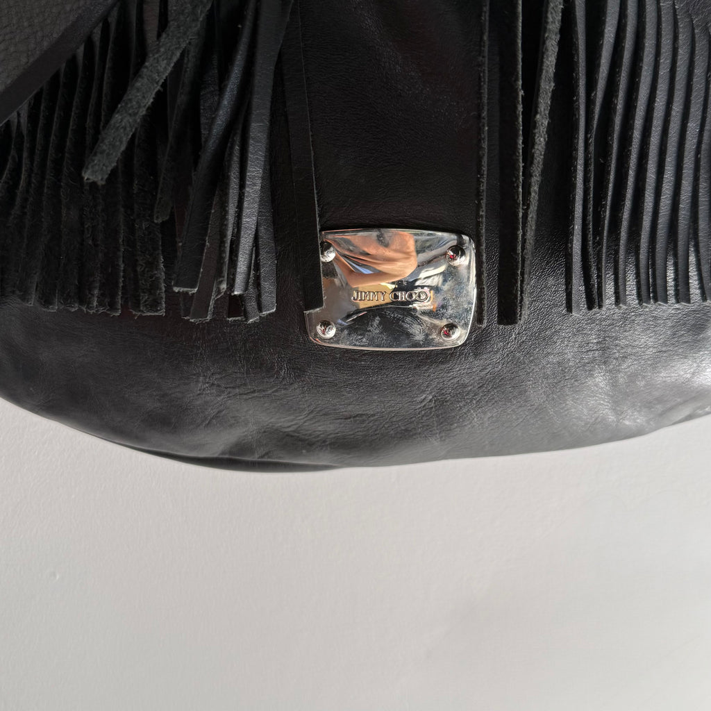 Vintage Jimmy Choo Leather Fringe Studded Bag