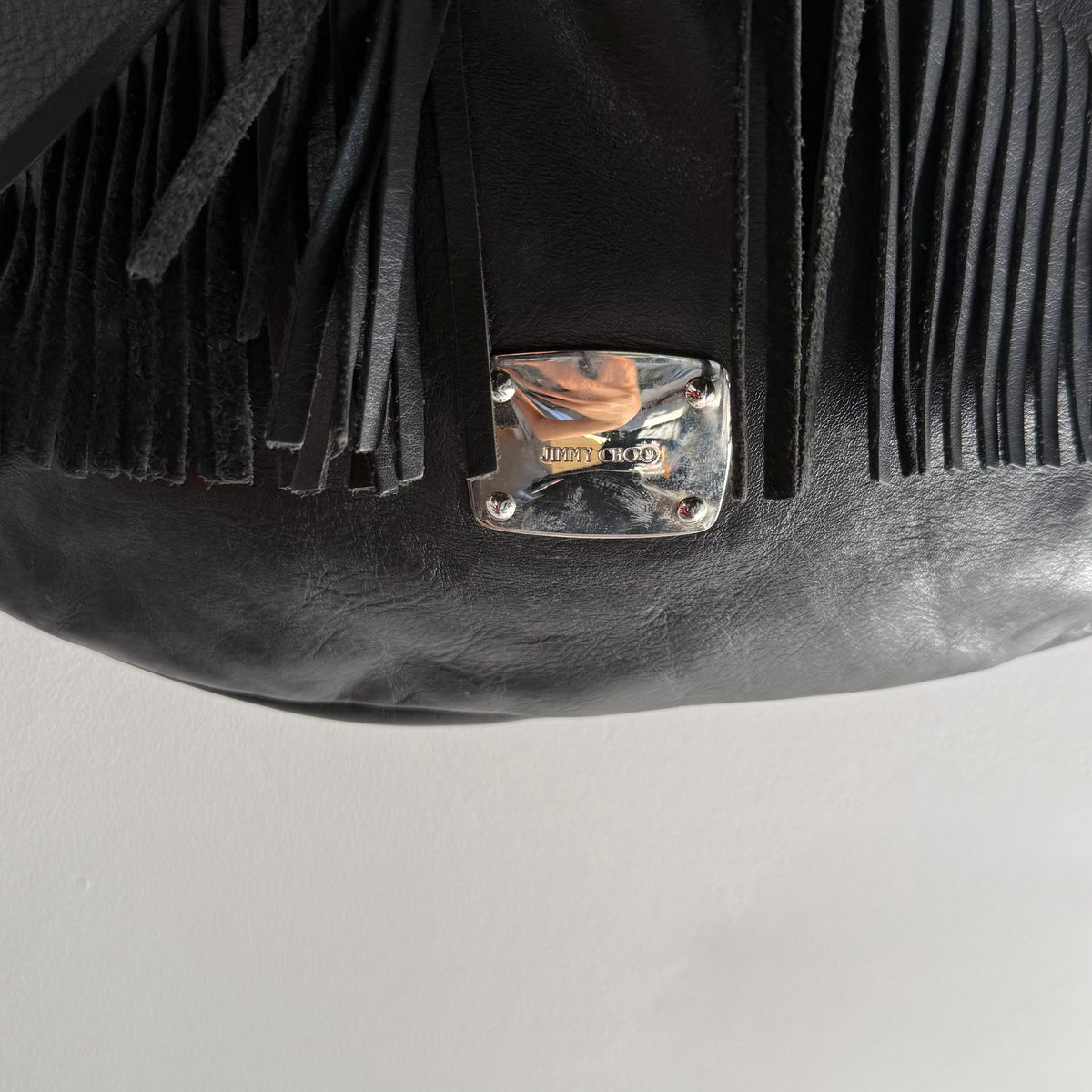 Vintage Jimmy Choo Leather Fringe Studded Bag