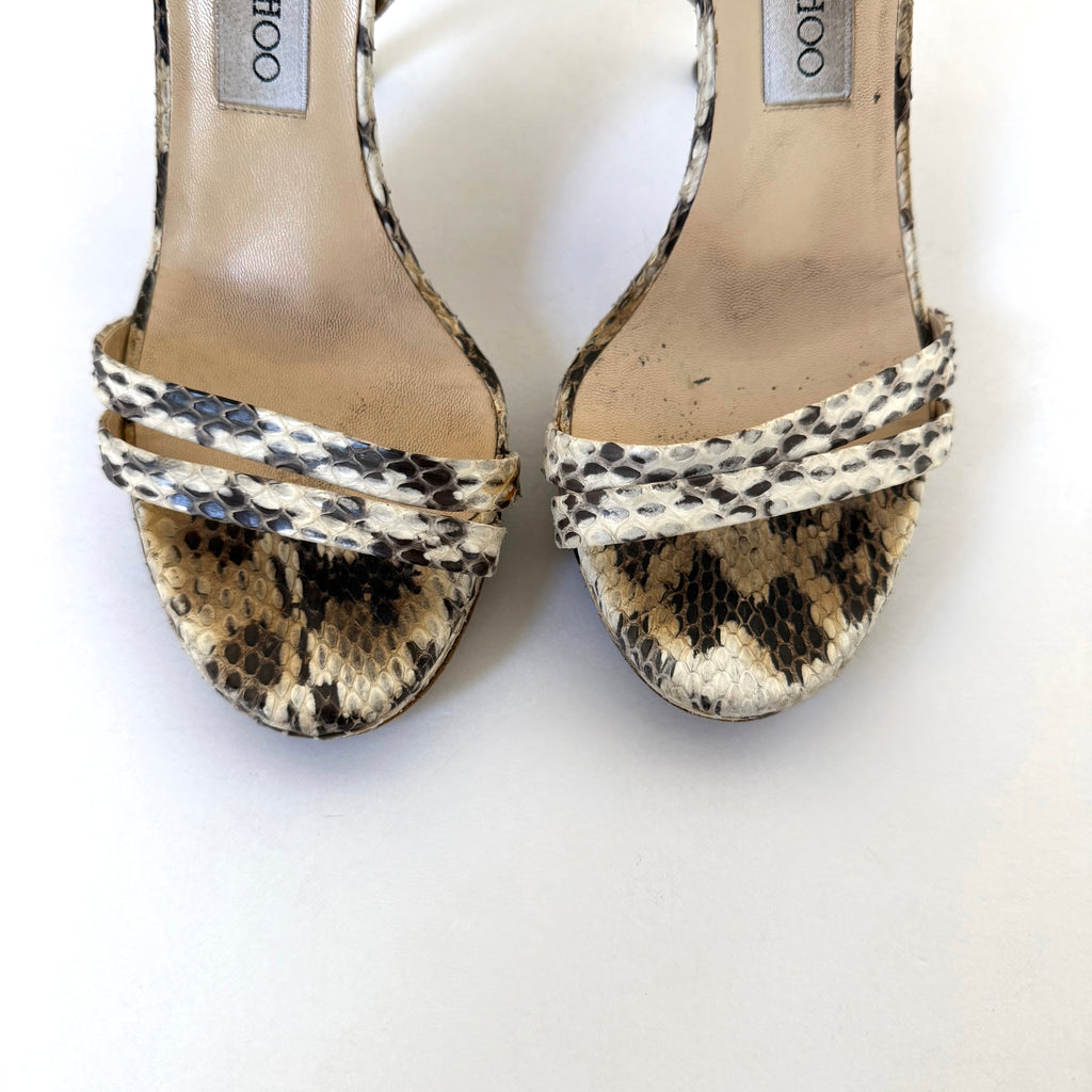 Vintage Jimmy Choo Snakeskin Sandal Heels (38)
