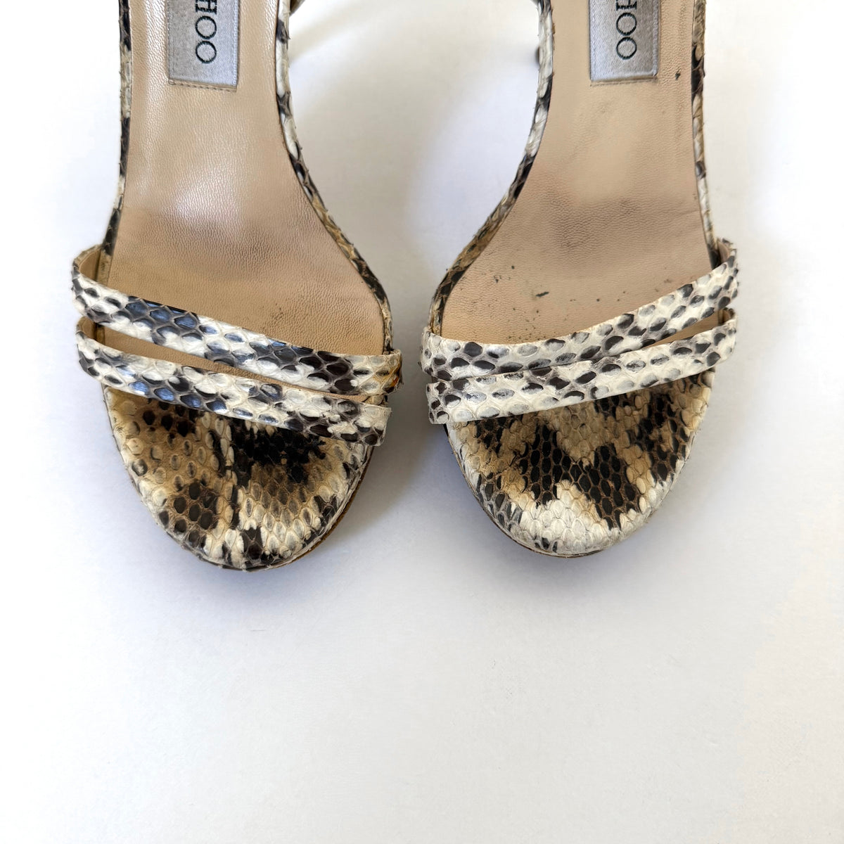 Vintage Jimmy Choo Snakeskin Sandal Heels (38)