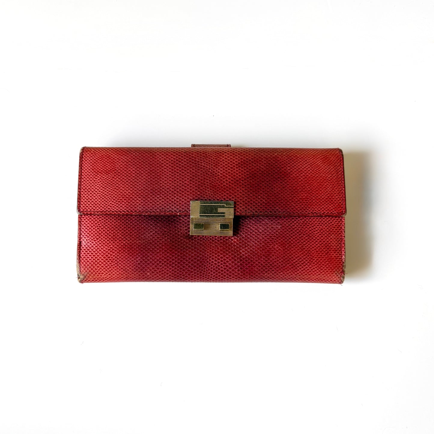 90’s Gucci Red Leather Continental Wallet