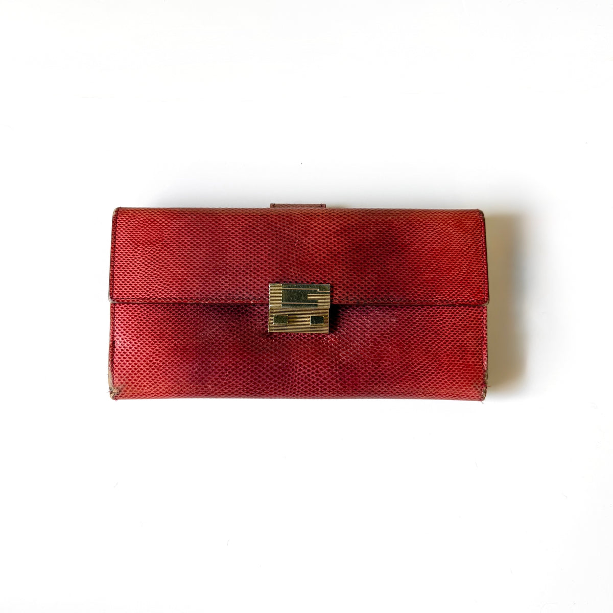 90’s Gucci Red Leather Continental Wallet