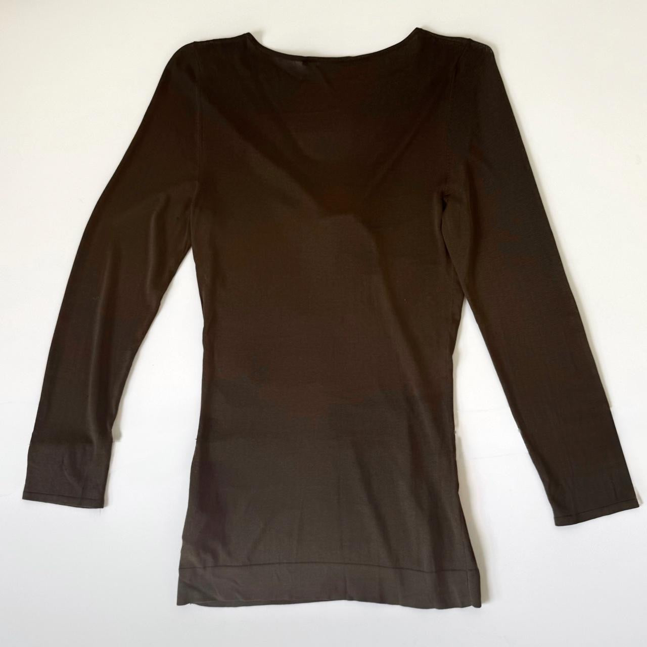 Vintage Gucci Brown Deep V Top
