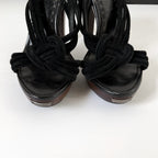 Vintage Yves Saint Laurent Black Strappy Platform Heels (36)