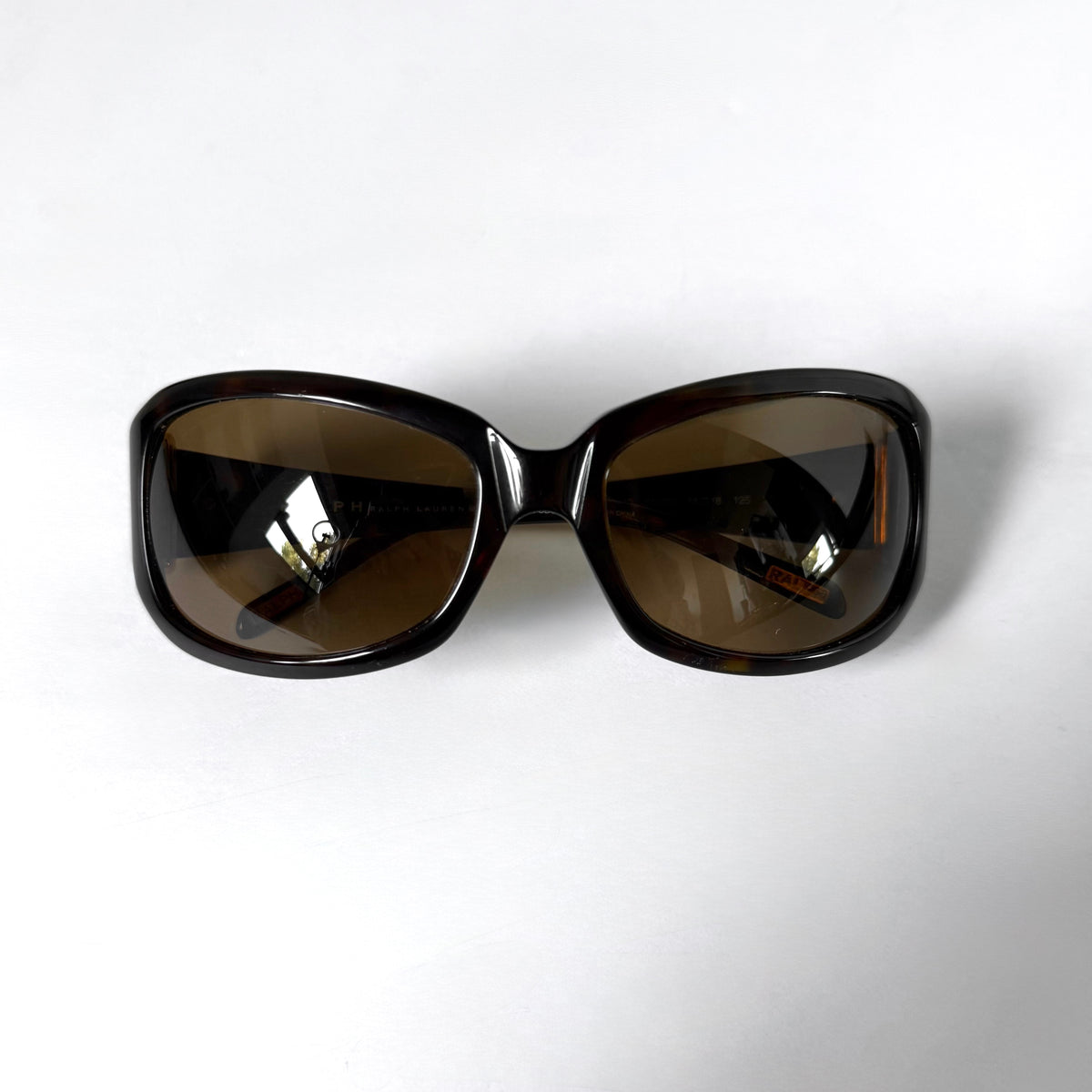 Vintage Ralph Lauren Oversized Rectangle Sunglasses Brown Tortoiseshell