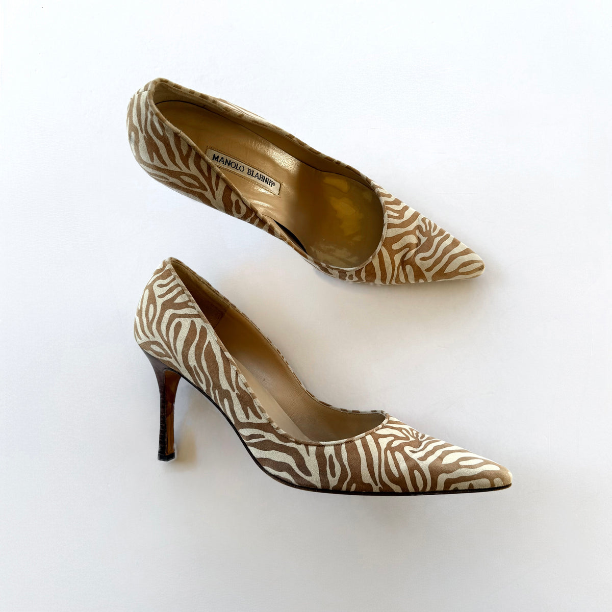 Manolo Blahnik Zebra Print Pumps (39.5)