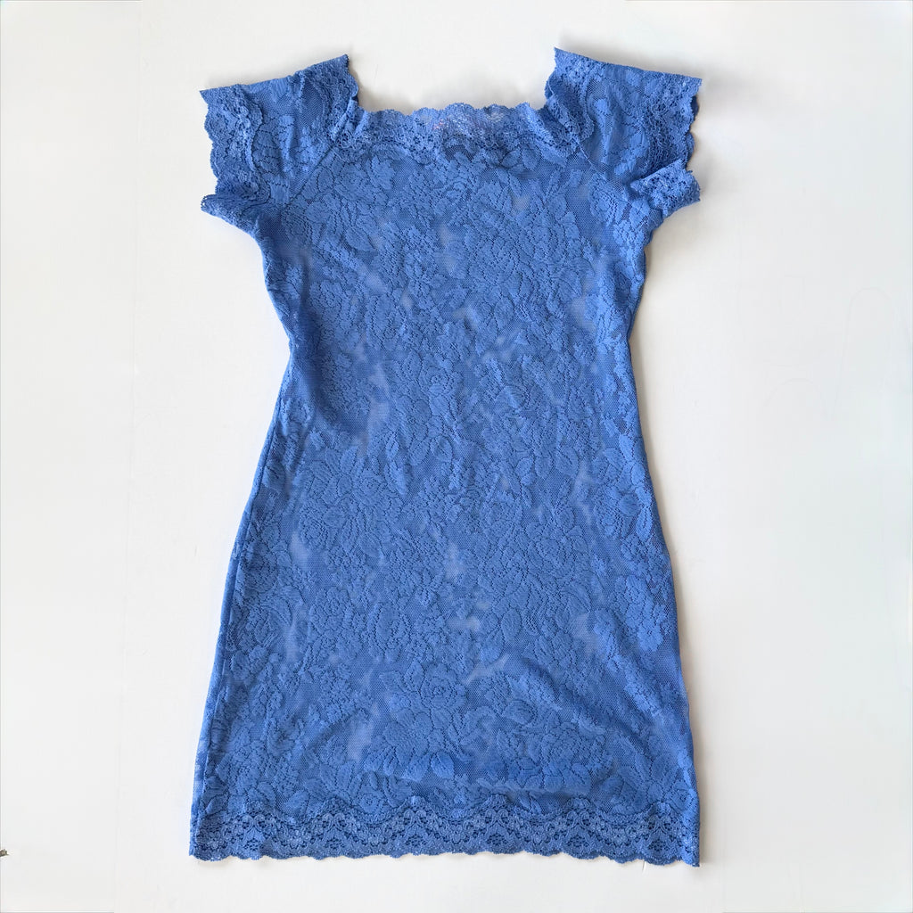 Victoria’s Secret Blue Lace Cap Sleeve Mini Dress