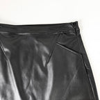 Donna Karan Black Leather Mini Skirt