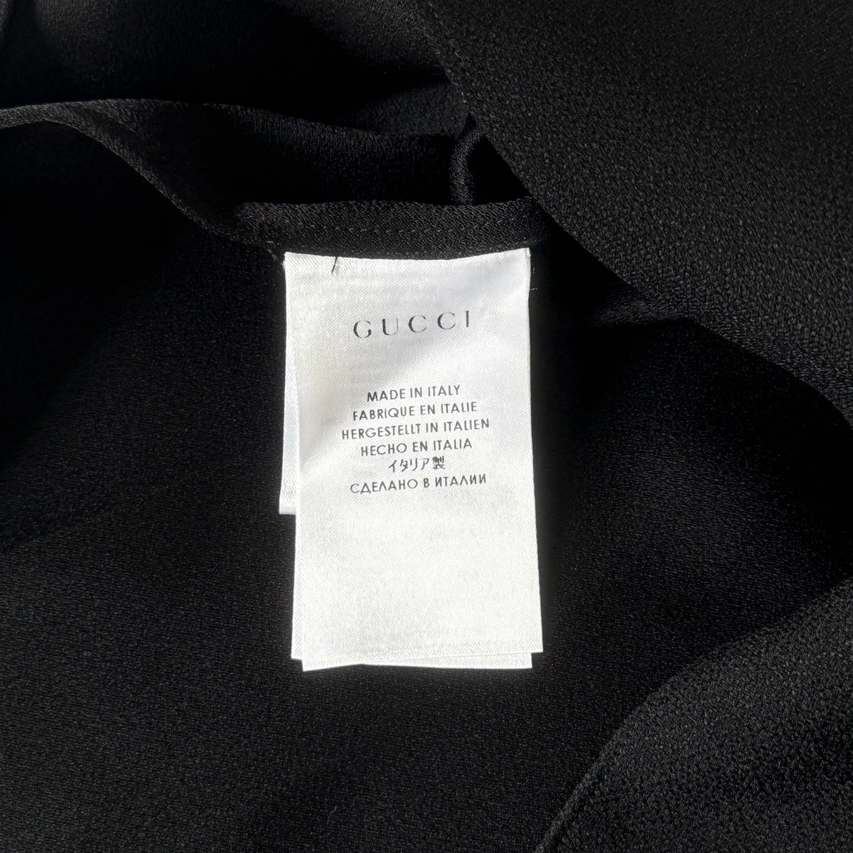Gucci Black Silk Leather Trim Tank Top