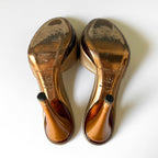 Vintage Jimmy Choo Gold Leather Sandal Heel (37)
