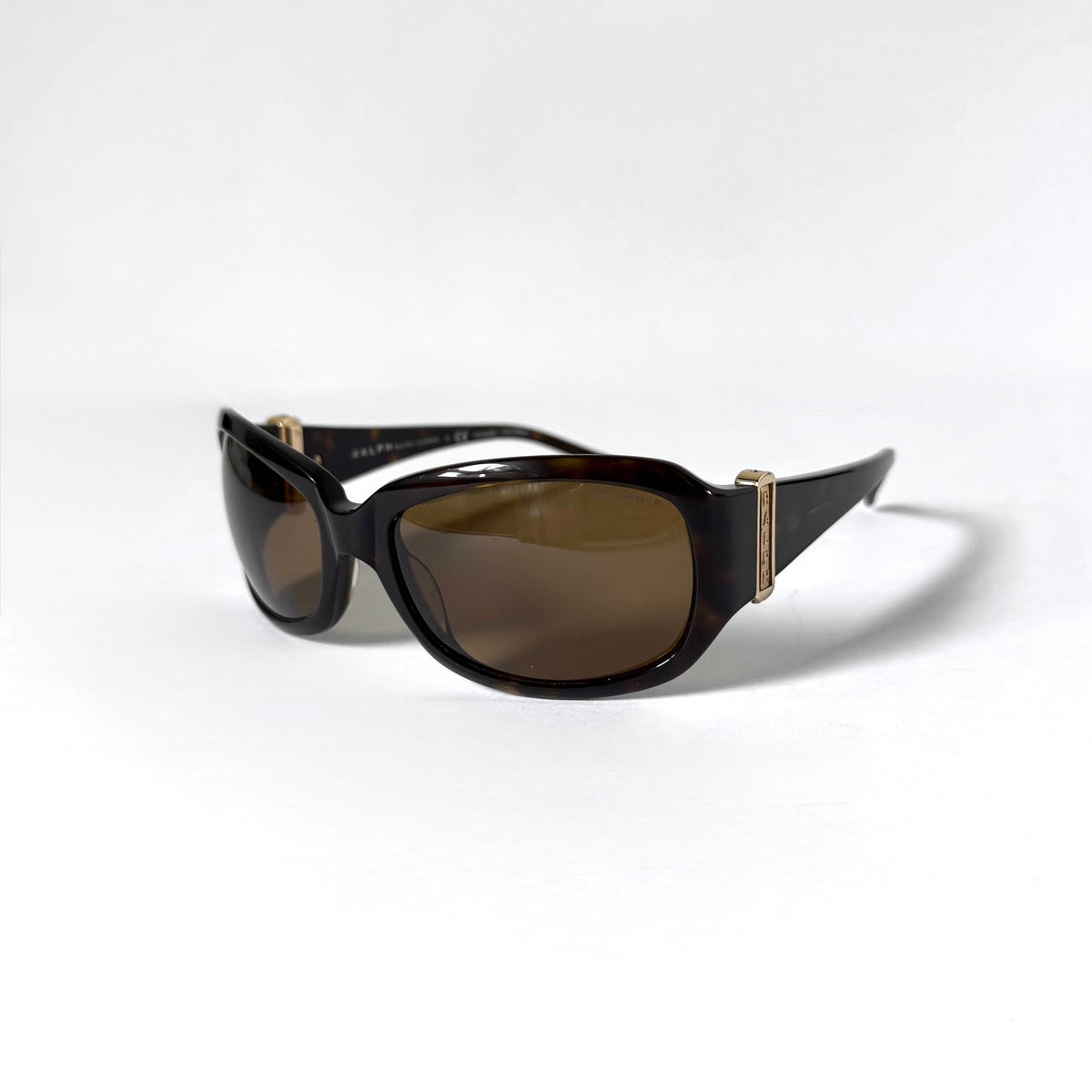 Vintage Ralph Lauren Oversized Rectangle Sunglasses Brown Tortoiseshell