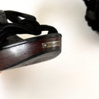 Vintage Yves Saint Laurent Black Strappy Platform Heels (36)
