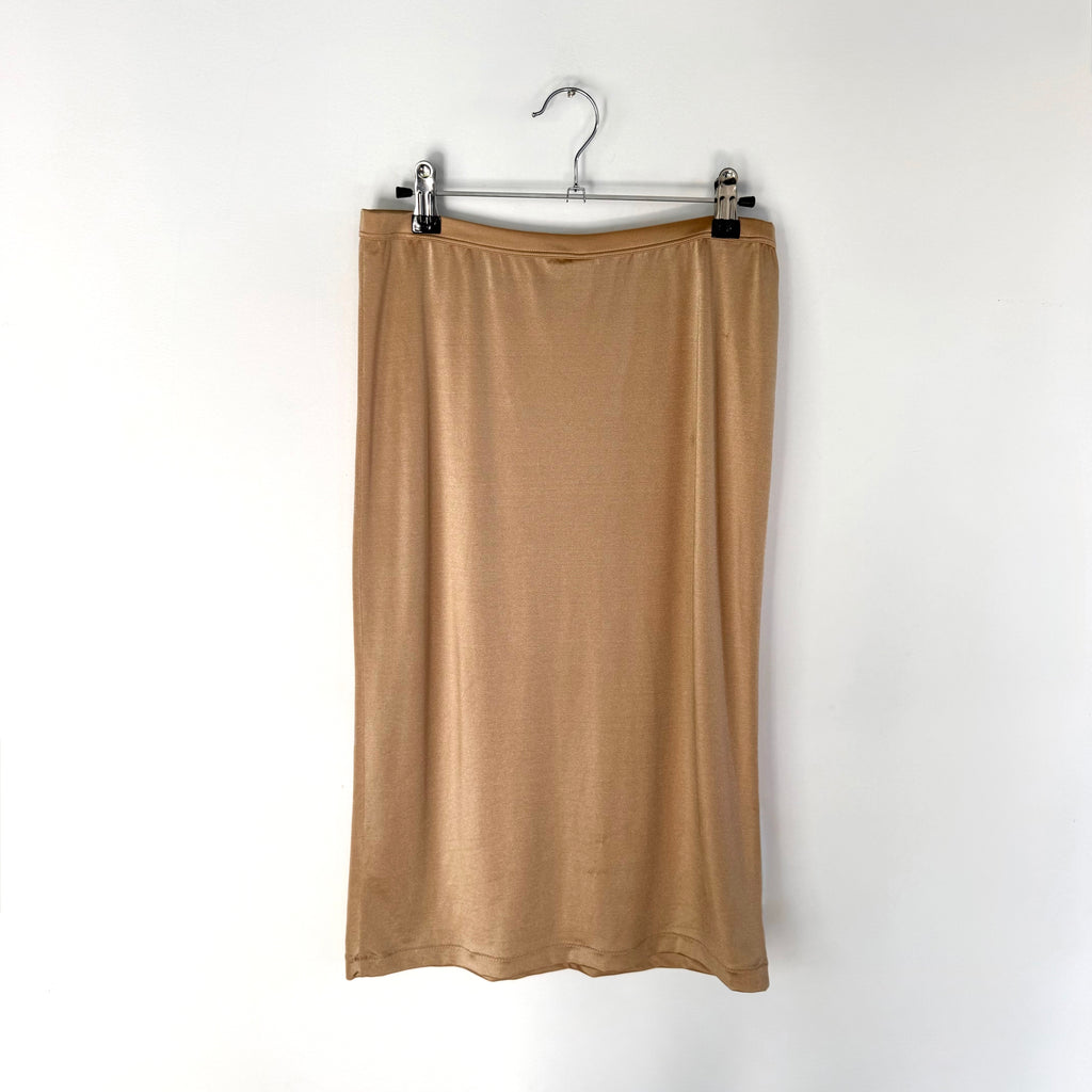 Vintage La Perla Gold Satin Slip Midi Skirt