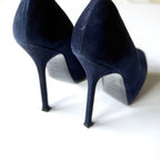 YSL Navy Suede Platform Stiletto Pumps (37.5)