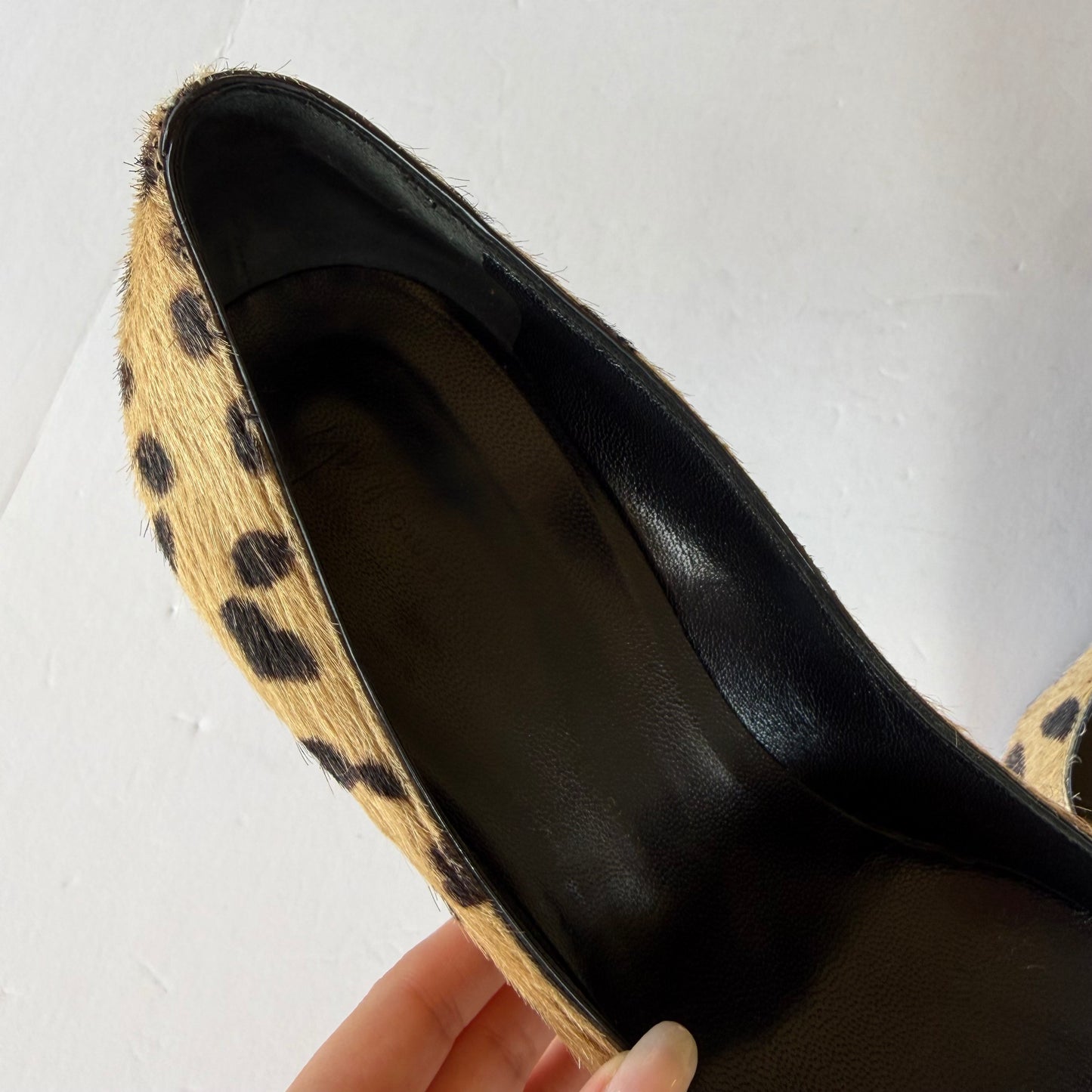 Vintage Giuseppe Zanotti Pony Hair Leopard Print Heels (37)