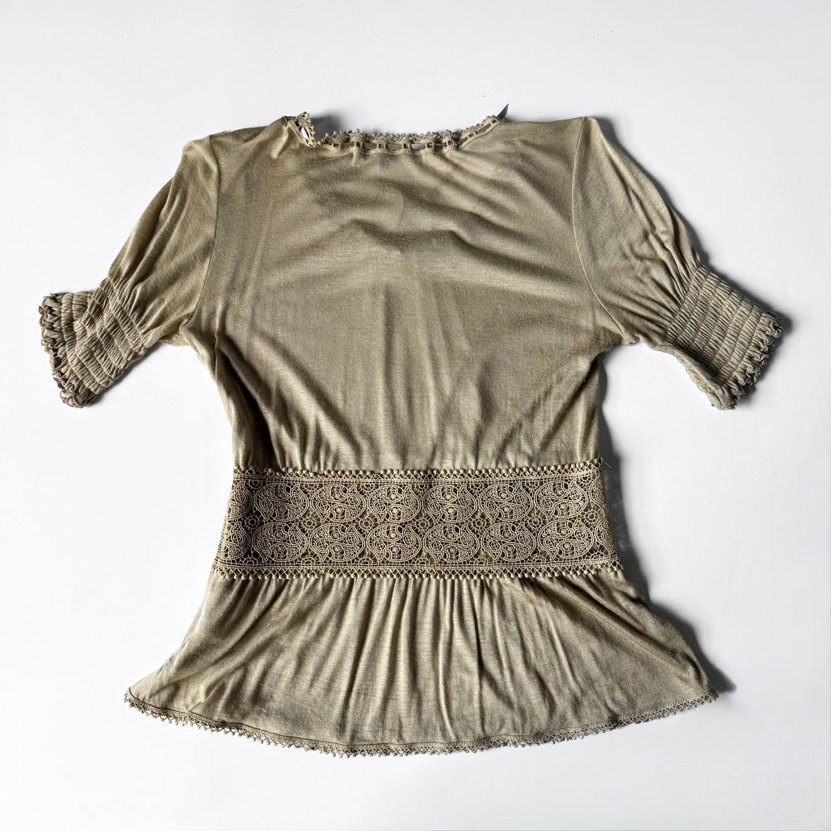 Vintage Gucci Lace Tie Front Knit Top