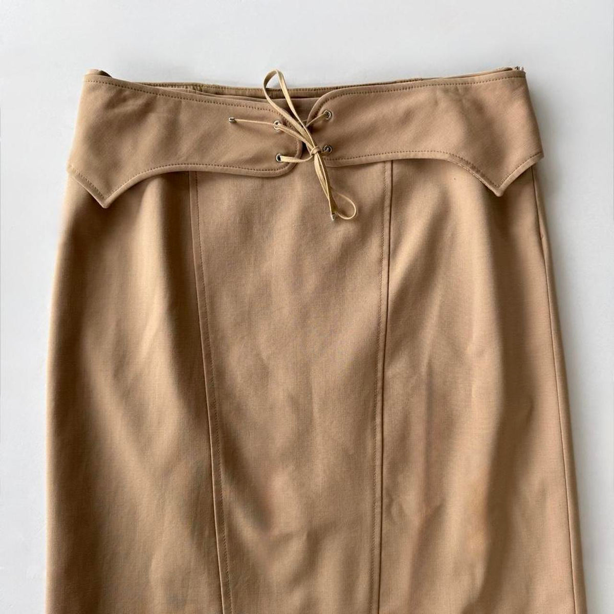 Vintage Versace Corset Lace up Pencil Midi Skirt