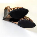 Jimmy Choo Leopard Calf Hair Peep-Toe Wedge Pumps (39)
