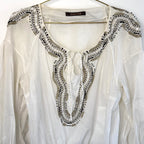 Vintage Roberto Cavalli Embellished Linen Tunic Top