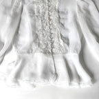 Vintage White Sheer Lace Blouse Peplum Top