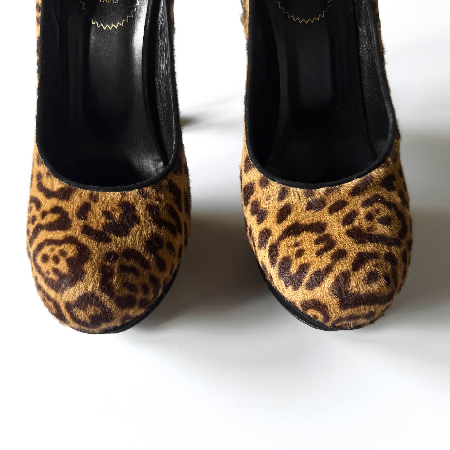 Vintage YSL Leopard Pony Hair Platform Pumps (39.5)