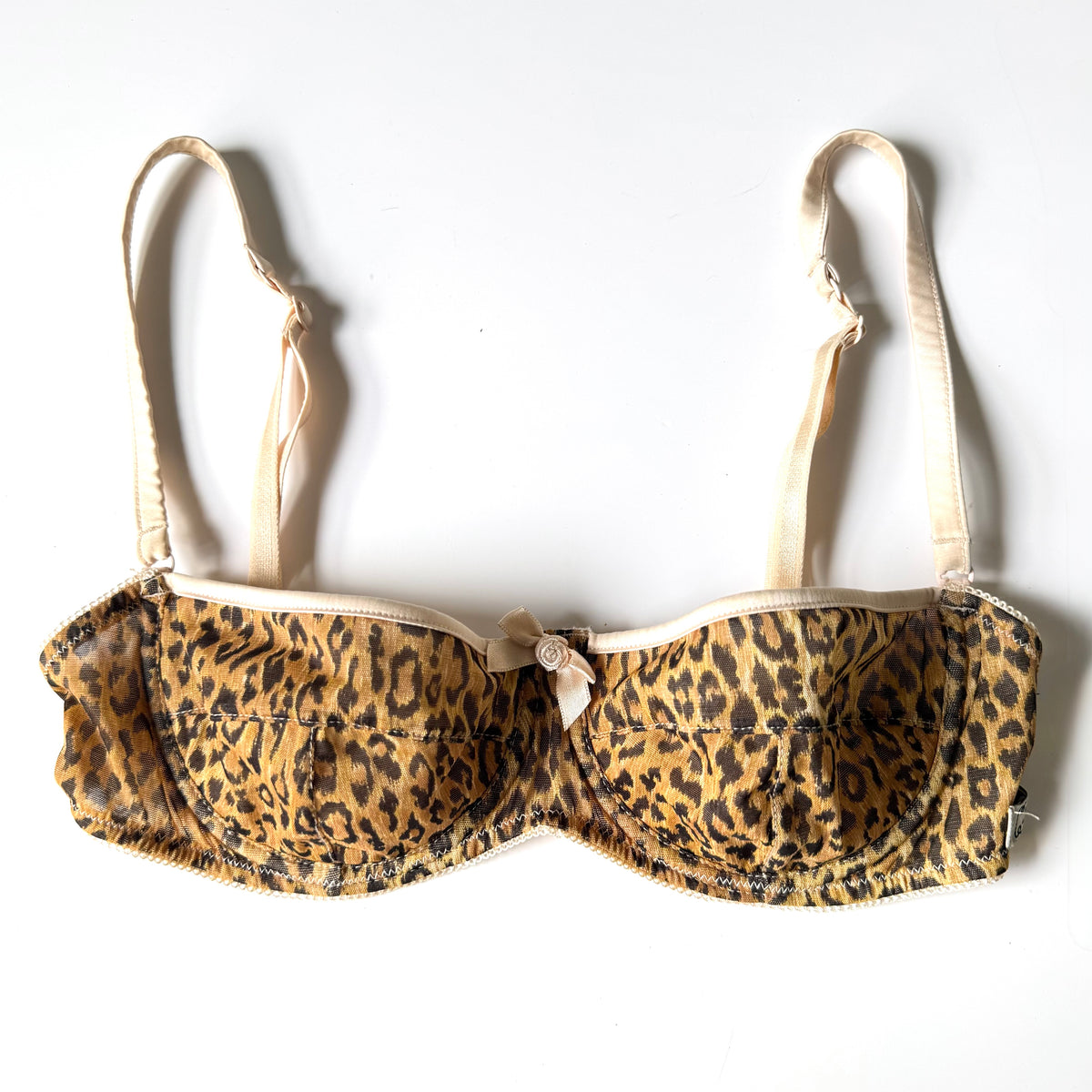 Vintage Dolce & Gabbana Leopard Print Balconette Bra (34B)