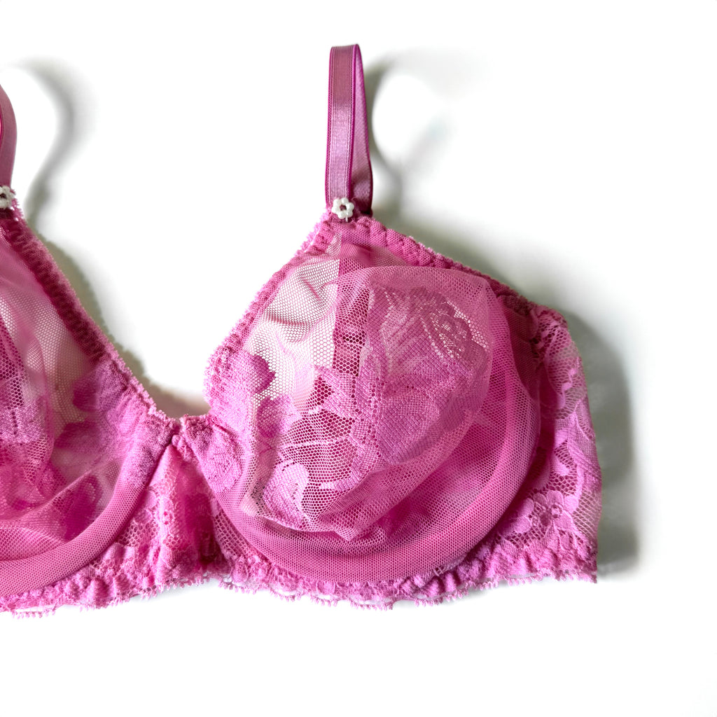 Vintage Christian Dior Lace Rose Bra (36C)