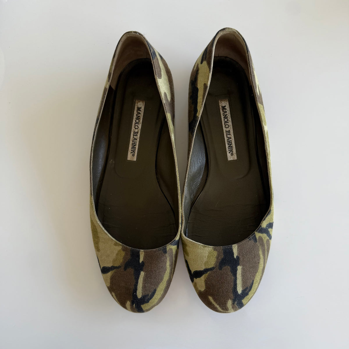 Manolo Blahnik Camo Flats
