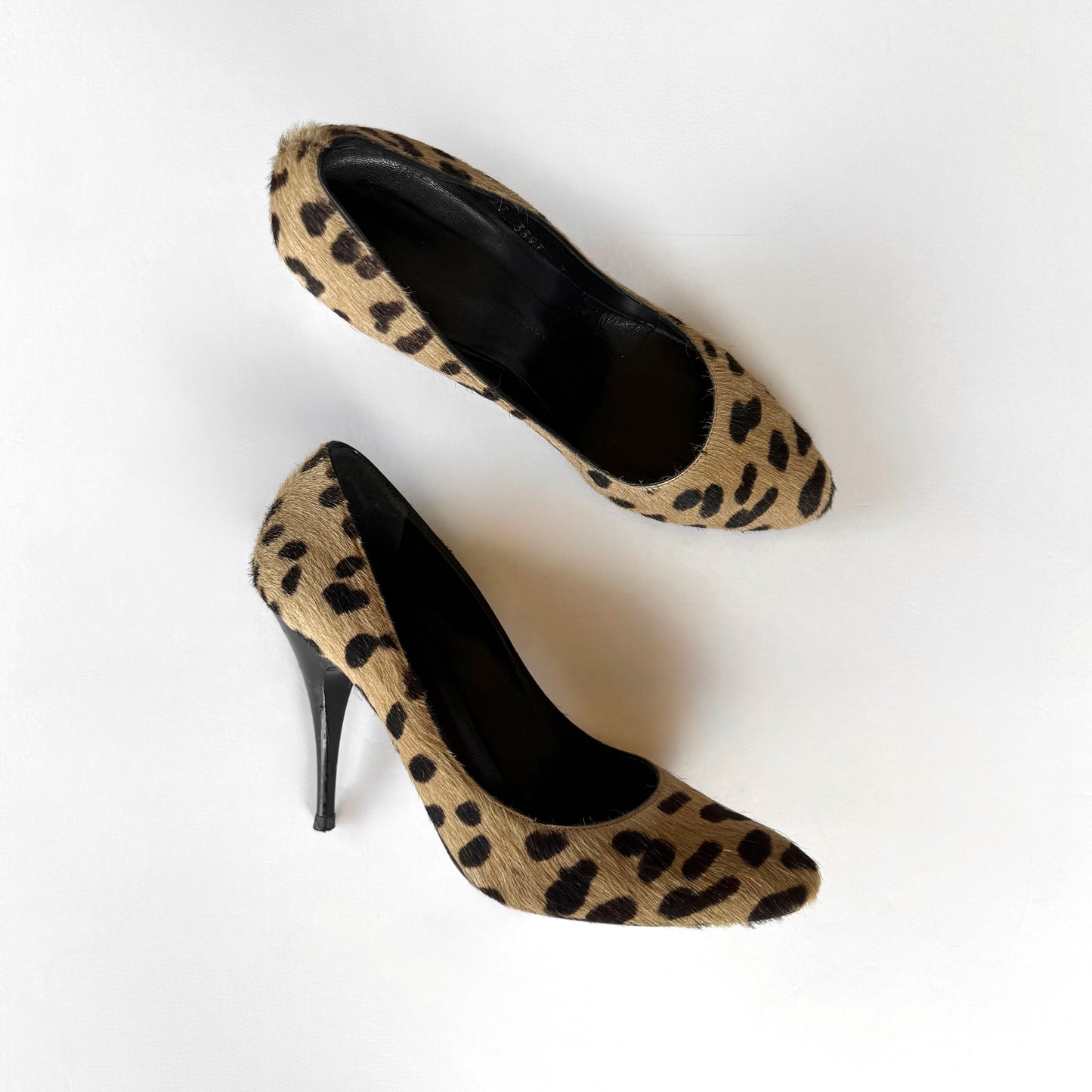 Vintage Giuseppe Zanotti Pony Hair Leopard Print Heels (37)