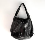 Vintage Jimmy Choo Leather Fringe Studded Bag