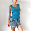 Vintage Cavalli Turqoise Mesh Embossed Tank Top