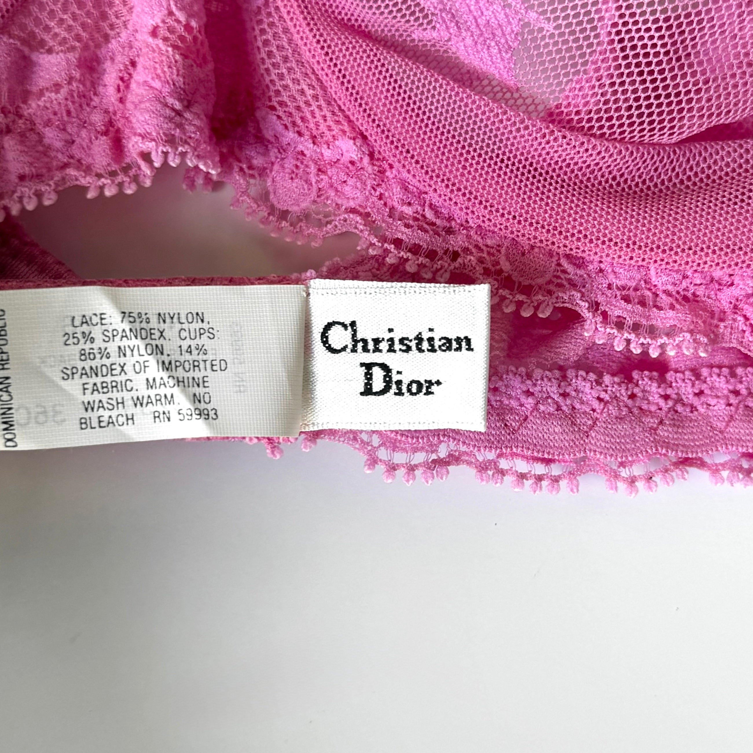Vintage Christian Dior Lace Rose Bra (36C)