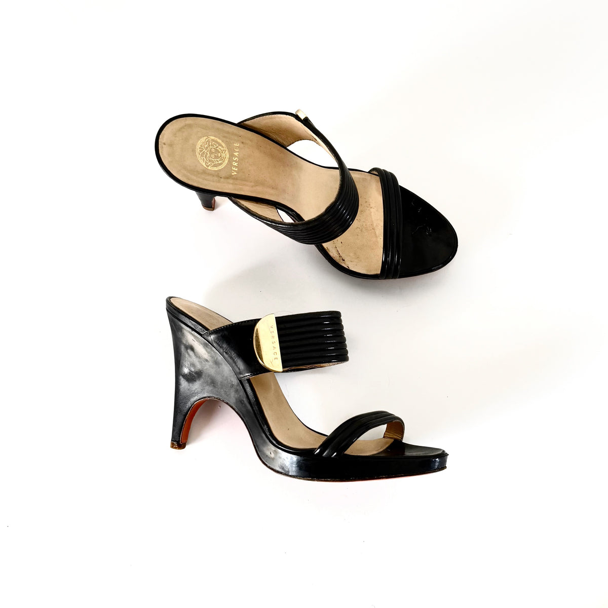 Vintage Versace Wedge Sandal Heels (36)