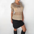 Vintage Gucci Lace Tie Front Knit Top